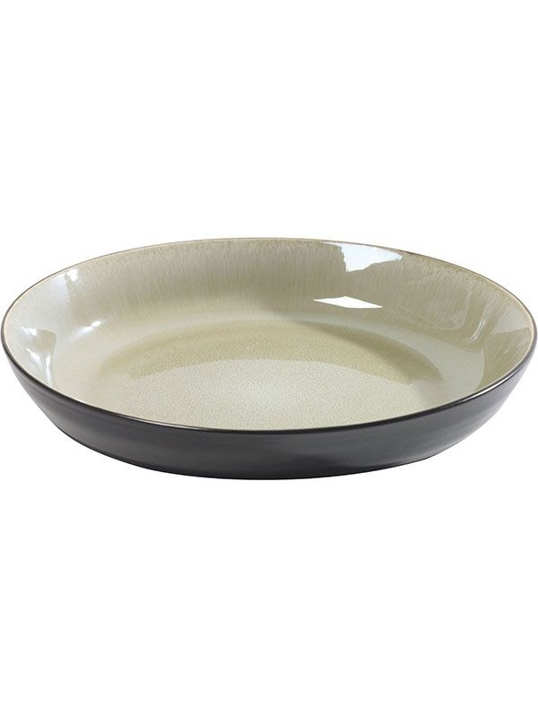 Блюдо «Пьюр» глубокое;керамика;D=245,H=40мм;серый,черный