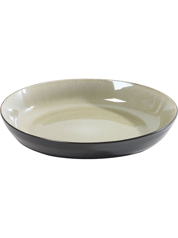 Блюдо «Пьюр» глубокое;керамика;D=245,H=40мм;серый,черный