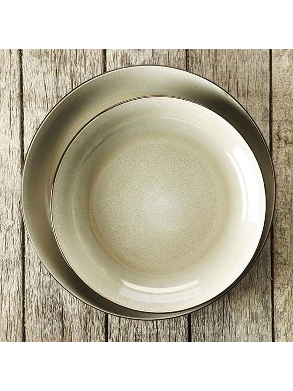 Блюдо «Пьюр» глубокое;керамика;D=245,H=40мм;серый,черный