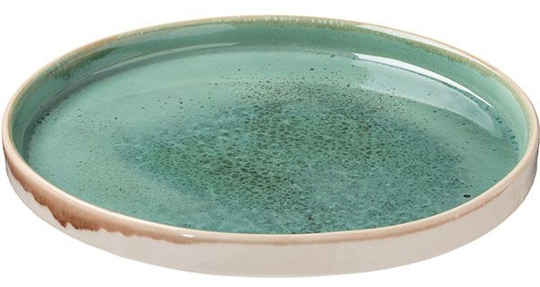 Блюдо «Эрбосо Реативо»;фарфор;D=250,H=25мм;бирюз.,бежев.