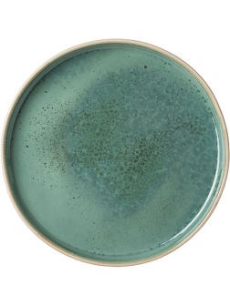 Блюдо «Эрбосо Реативо»;фарфор;D=250,H=25мм;бирюз.,бежев.