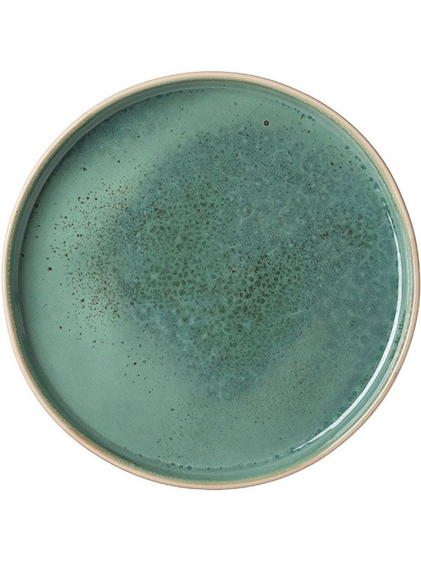 Блюдо «Эрбосо Реативо»;фарфор;D=250,H=25мм;бирюз.,бежев.