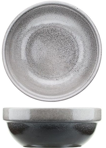 Тарелка глубокая «Млечный путь»;фарфор;0,6л;D=155,H=60мм;черный,серый