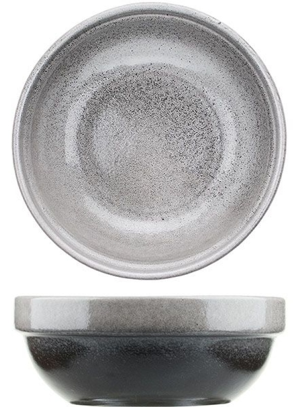 Тарелка глубокая «Млечный путь»;фарфор;0,6л;D=155,H=60мм;черный,серый