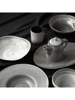 Кружка «Млечный путь»;фарфор;350мл;D=90,H=100,L=115мм;черный,серый