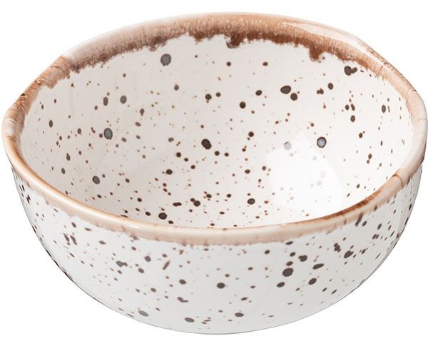 Розетка «Пунто Бьянка»;фарфор;200мл;D=105,H=50мм;белый,черный