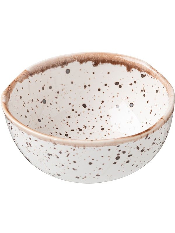 Розетка «Пунто Бьянка»;фарфор;200мл;D=105,H=50мм;белый,черный