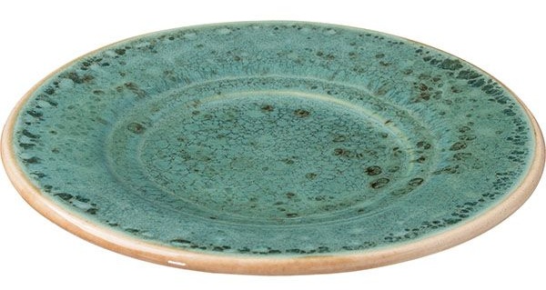 Блюдце «Эрбосо Реативо»;фарфор;D=155,H=20мм;бирюз.,бежев.