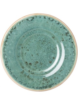 Блюдце «Эрбосо Реативо»;фарфор;D=155,H=20мм;бирюз.,бежев.