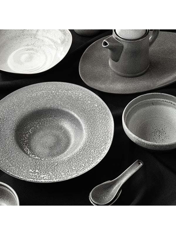 Салатник «Млечный путь»;фарфор;300мл;D=125,H=55мм;черный,серый