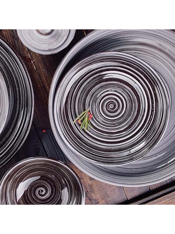 Салатник «Маренго»;керамика;0,5л;D=155,H=60мм;черный,серый