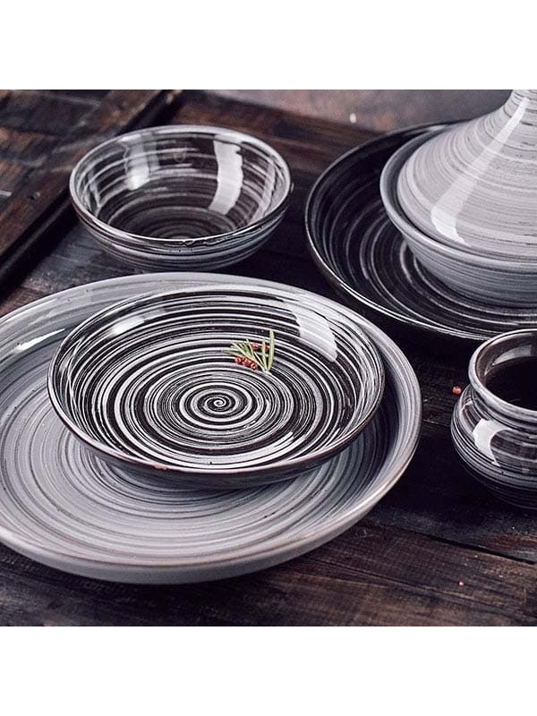 Салатник «Маренго»;керамика;0,5л;D=155,H=60мм;черный,серый