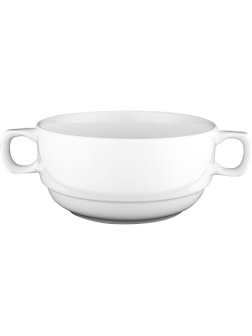 Чашка бульонная «Белая» Принц;фарфор;380мл;,H=63,L=117,B=155мм;белый