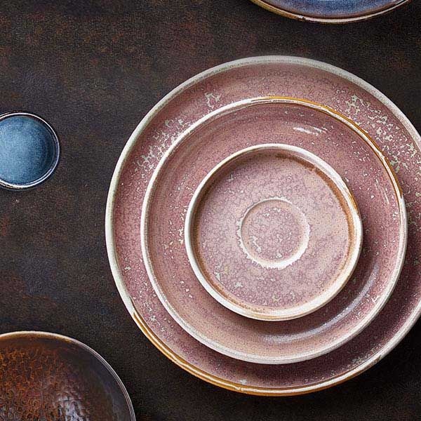 Розовое фарфоровое блюдце «Пион» (диаметр 13,5 см)