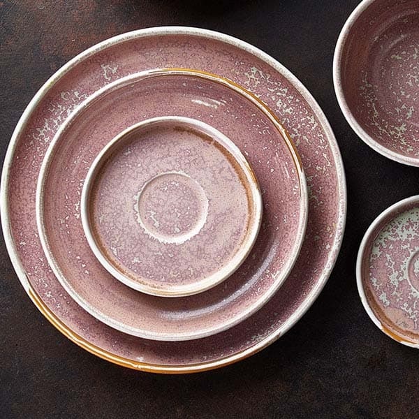 Розовое фарфоровое блюдце «Пион» (диаметр 13,5 см)