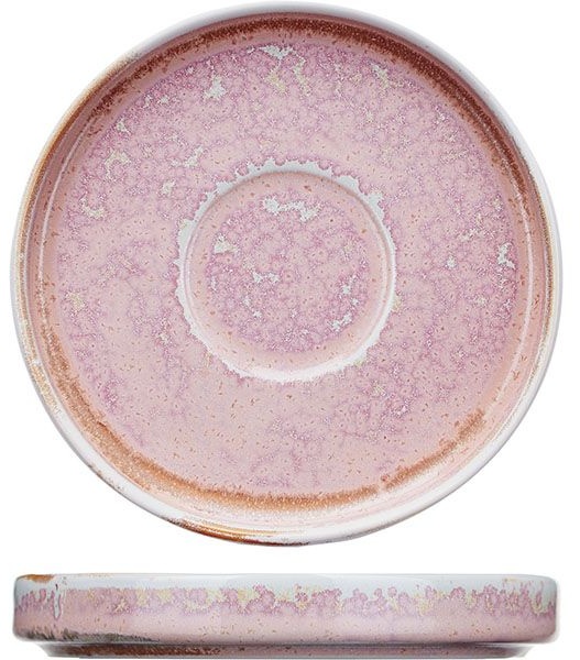 Розовое фарфоровое блюдце «Пион» (диаметр 13,5 см)