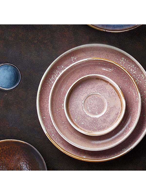 Розовое фарфоровое блюдце «Пион» (диаметр 13,5 см)