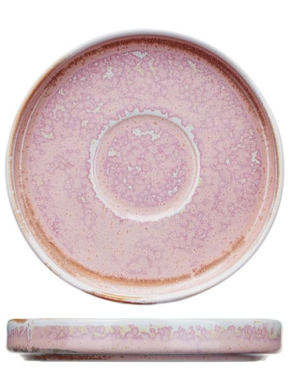 Розовое фарфоровое блюдце «Пион» (диаметр 13,5 см)