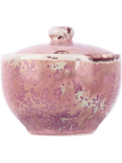 Сахарница «Пион» с крышкой;фарфор;200мл;D=91,H=60мм;розов.