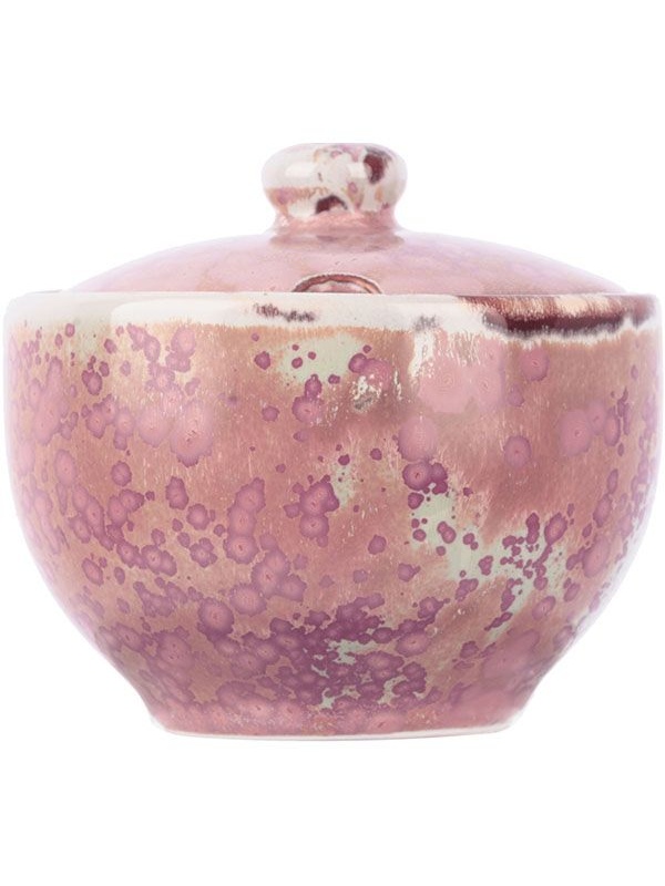 Сахарница «Пион» с крышкой;фарфор;200мл;D=91,H=60мм;розов.