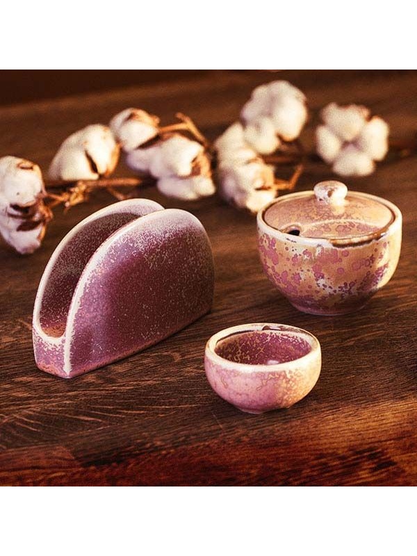 Салфетница «Пион»;фарфор;,H=85,L=140,B=45мм;розов.