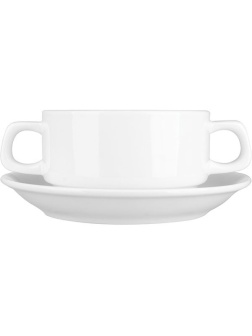 Бульонная пара «Кунстверк»;фарфор;300мл;D=105,H=60мм;белый