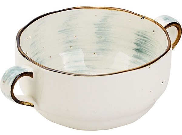 Чашка бульонная «Пастораль»;фарфор;275мл;D=100,H=53,L=147мм;зелен.