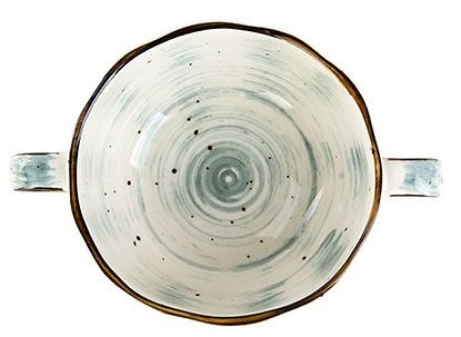 Чашка бульонная «Пастораль»;фарфор;275мл;D=100,H=53,L=147мм;зелен.