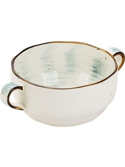 Чашка бульонная «Пастораль»;фарфор;275мл;D=100,H=53,L=147мм;зелен.