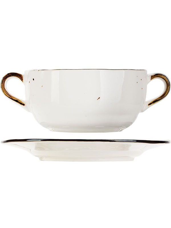 Чашка бульонная «Пастораль»;фарфор;275мл;D=100,H=53,L=147мм;зелен.