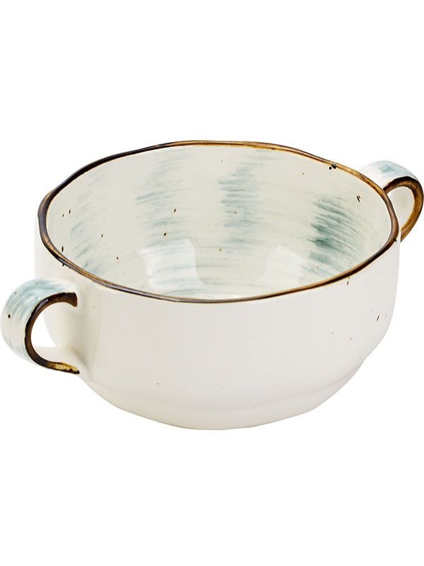 Чашка бульонная «Пастораль»;фарфор;275мл;D=100,H=53,L=147мм;зелен.