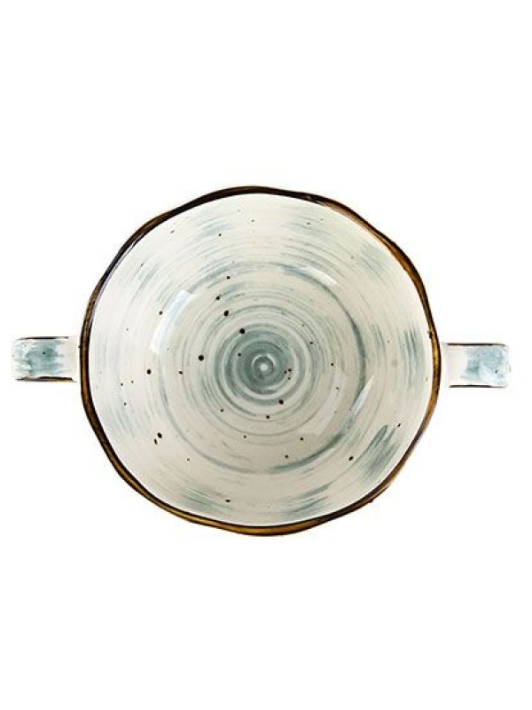 Чашка бульонная «Пастораль»;фарфор;275мл;D=100,H=53,L=147мм;зелен.