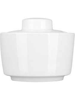 Сахарница «Кунстверк» с крышкой;фарфор;250мл;D=96,H=80мм;белый