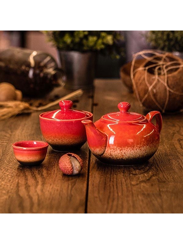 Красная сахарница «Агат» (200 мл.)