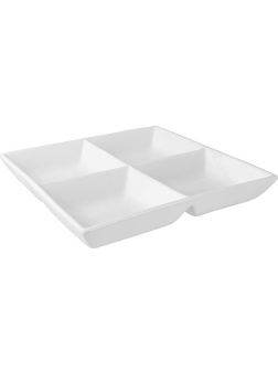 Менажница «Кунстверк» 4 секции квадратная;фарфор;,H=45,L=295,B=295мм;белый