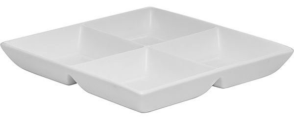 Менажница «Кунстверк» 4 секции квадратная;фарфор;,H=45,L=250,B=250мм;белый