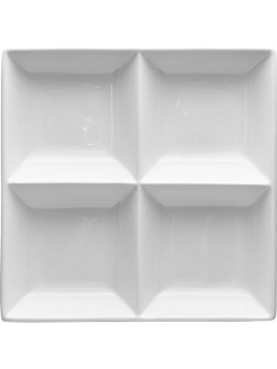 Менажница «Кунстверк» 4 секции квадратная;фарфор;,H=45,L=250,B=250мм;белый