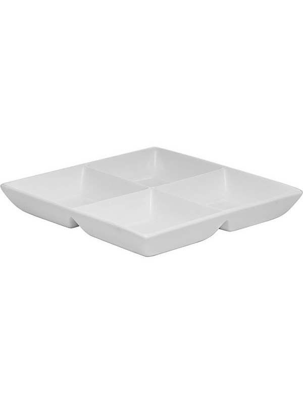 Менажница «Кунстверк» 4 секции квадратная;фарфор;,H=45,L=250,B=250мм;белый