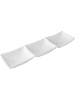 Менажница «Кунстверк» 3 секции;фарфор;,H=20,L=280,B=85мм;белый