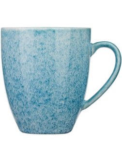 Кружка «Нептун»;фарфор;360мл;D=90,H=105,L=120мм;бирюз.,белый