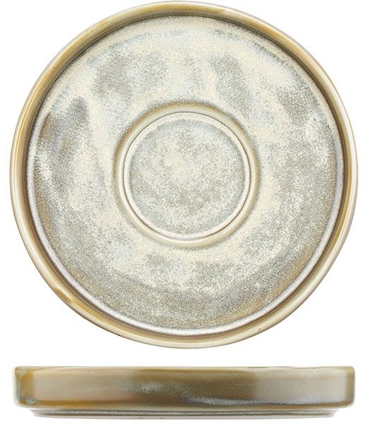 Блюдце «Агава»;фарфор;D=120/37,H=18мм;матовый,зелен.