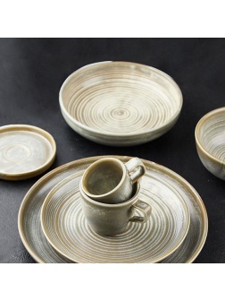 Блюдце «Агава»;фарфор;D=120/37,H=18мм;матовый,зелен.