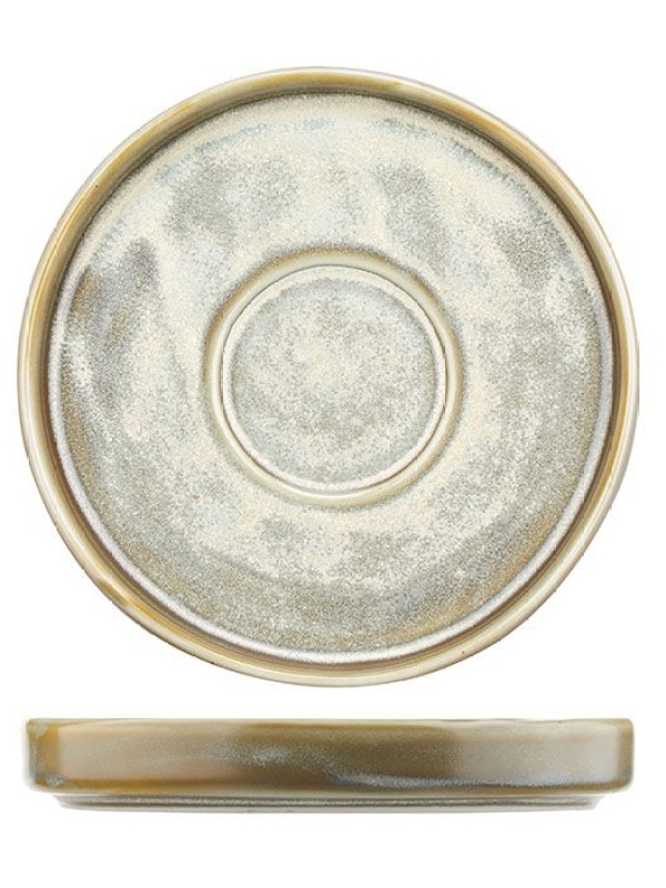 Блюдце «Агава»;фарфор;D=120/37,H=18мм;матовый,зелен.