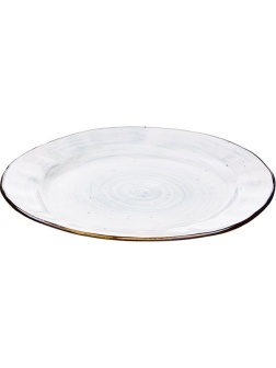 Тарелка «Пастораль» мелкая;фарфор;,H=25,L=270,B=230мм;зелен.