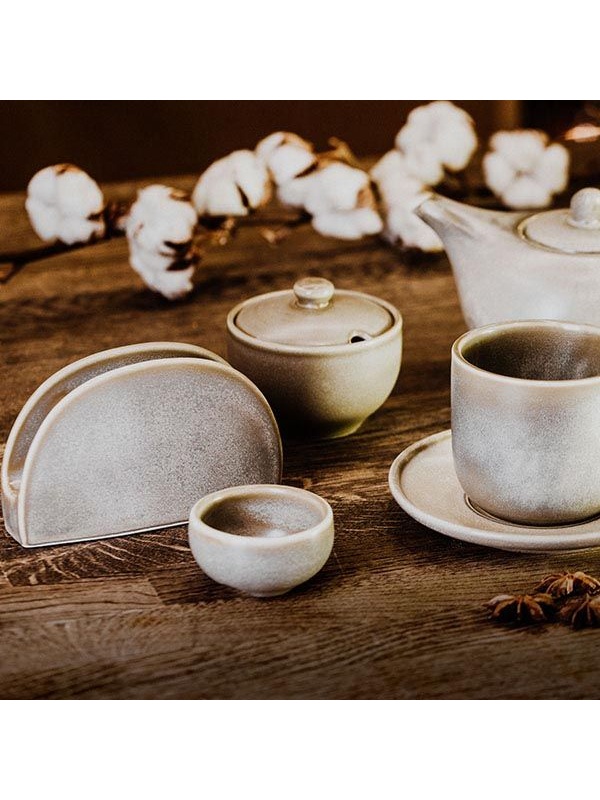 Салфетница «Агава»;фарфор;,H=85,L=140,B=45мм;матовый,зелен.