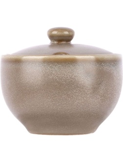 Сахарница «Агава» с крышкой;фарфор;200мл;D=91,H=60мм;матовый,зелен.