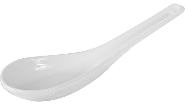 Ложка для мисосупа «Кунстверк»;фарфор;,H=14,L=140,B=45мм;белый
