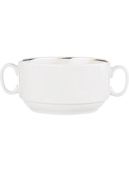 Чашка бульонная;фарфор;470мл;D=117,H=64мм;белый,золотой