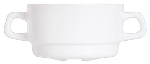 Чашка бульонная «Ресторан»;стекло;310мл;D=100,H=55,L=136мм;белый