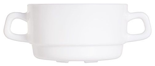 Чашка бульонная «Ресторан»;стекло;310мл;D=100,H=55,L=136мм;белый